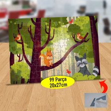 Asilmeydan Ağaç Dalında Kuş ve Arkadaşları 99 Parça Puzzle Yapboz Tablo-Cf5