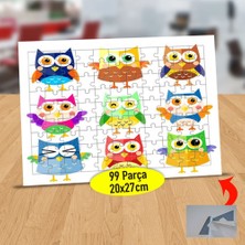 Asilmeydan Rengarenk Sevimli Baykuşlar 99 Parça Puzzle Yapboz TABLO-7387