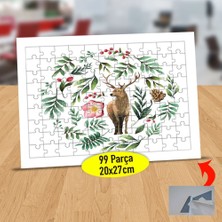 Asilmeydan Yeşil Yaprak Arasına Geyik 99 Parça Puzzle Yapboz TABLO-56482