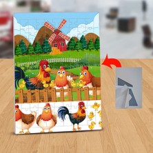 Asilmeydan Çiftlikteki Sevimli Horozlar 99 Parça Puzzle Yapboz TABLO-24829