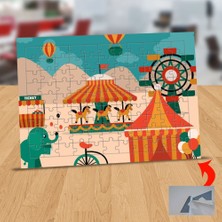 Asilmeydan Sevimli Rengarenk Lunapark 99 Parça Puzzle Yapboz TABLO-504501