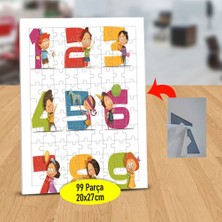 Asilmeydan Renkli Sayılarla Çocuklar 99 Parça Puzzle Yapboz TABLO-1285217