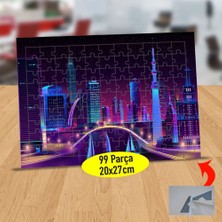 Asilmeydan Mor Işıklı Şehir 99 Parça Puzzle Yapboz TABLO-1441-2824