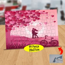 Asilmeydan Kalpli Ağaç Altında Sevgililer 99 Parça Puzzle Yapboz TABLO-8284