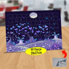 Asilmeydan Kalpli Mor Çiçekler 99 Parça Puzzle Yapboz TABLO-1196-404
