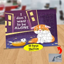 Asilmeydan Yalnız ve Aç Kedi 99 Parça Puzzle Yapboz TABLO-1284-869