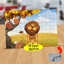 Asilmeydan Sonbahar Sincapları ve Aslan 99 Parça Puzzle Yapboz TABLO-25362