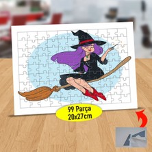 Asilmeydan Süpürgeyle Uçan Cadı 99 Parça Puzzle Yapboz TABLO-23-2147938409