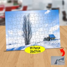 Asilmeydan Karlı Ovada Ev 99 Parça Puzzle Yapboz TABLO-74190-6481