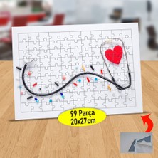 Asilmeydan Doktor Steteskopu Içinde Kalp 99 Parça Puzzle Yapboz TABLO-4783