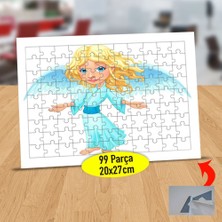 Asilmeydan Sarışın Kanatlı Melek Kız 99 Parça Puzzle Yapboz TABLO-443