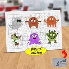 Asilmeydan Komik Eğlenceli Canavarlar 99 Parça Puzzle Yapboz TABLO-360