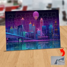 Asilmeydan Mor Gökyüzü Altında Şehir 99 Parça Puzzle Yapboz TABLO-1441-2586