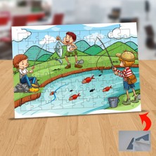 Asilmeydan Balık Tutan Çocuklar 99 Parça Puzzle Yapboz TABLO-1308-8542