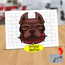 Asilmeydan Tasmalı Pitbull Köpeği 99 Parça Puzzle Yapboz Tablo-1152-59