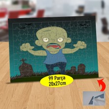 Asilmeydan Mezarlıkta Zombi Halloween 99 Parça Puzzle Yapboz TABLO-336