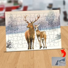 Asilmeydan Kar Altında Geyikler 99 Parça Puzzle Yapboz TABLO-53876-56327