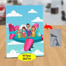 Asilmeydan Uçaktan El Sallayan Aile 99 Parça Puzzle Yapboz TABLO-3446-671