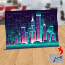 Asilmeydan Yeşil Işıklandırmalı Binalar 99 Parça Puzzle Yapboz TABLO-12079