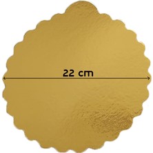 Dekoratif Pasta Altlığı Yuvarlak Gold 22 cm