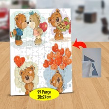 Asilmeydan Sevgi Dolu Mutlu Ayıcık 99 Parça Puzzle Yapboz TABLO-1441-197