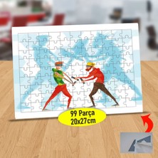 Asilmeydan 3D Oyun Oynayan Gençler 99 Parça Puzzle Yapboz TABLO-1284-16296