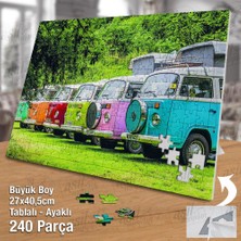 Asilmeydan Asil Hobi Vosvos Karavan - Araba - Doğa -Ağaçlar Yapboz - Ayak Destekli Çerçeveli 240 Parça Puzzle