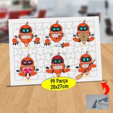 Asilmeydan Yapay Zeka Turuncu Robotlar 99 Parça Puzzle Yapboz TABLO-21477