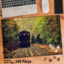 Asilmeydan Asil Hobi Tren - Ray - Doğa - Ağaçlar - Manzara Yapboz -Ayak Destekli Çerçeveli 240 Parça Puzzle