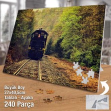 Asilmeydan Asil Hobi Tren - Ray - Doğa - Ağaçlar - Manzara Yapboz -Ayak Destekli Çerçeveli 240 Parça Puzzle