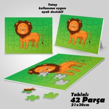 Asilmeydan Asil Hobi Sevimli Yavru Aslan -Hayvan Yapboz- Ayak Destekli Çerçeveli 42 Parça Puzzle