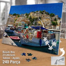 Asilmeydan Asil Hobi Yunanistan - Deniz -Gemi -Liman -Manzara Yapboz - Ayak Destekli Çerçeveli 240 Parça Puzzle