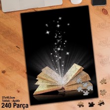Asilmeydan Asil Hobi Kitap - Bilgi - Işıltı - Siyah Zemin Yapboz - Ayak Destekli Çerçeveli 240 Parça Puzzle