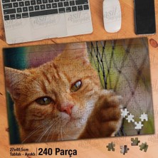 Asilmeydan Asil Hobi Turuncu Sevimli Kedi -Hayvan Yapboz - Ayak Destekli Çerçeveli 240 Parça Puzzle