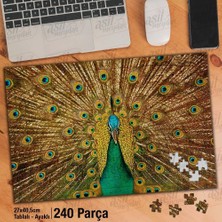 Asilmeydan Asil Hobi Rengarenk Tüylü Tavus Kuşu - Doğa -Hayvan Yapboz -Ayak Destekli Çerçeveli 240 Parça Puzzle