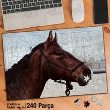 Asilmeydan Asil Hobi Kahverengi At -Vahşi Yaşam -Doğa -Hayvan Yapboz - Ayak Destekli Çerçeveli 240 Parça Puzzle