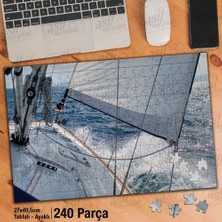 Asilmeydan Asil Hobi Tekne - Yelken - Deniz - Dalgalar - Doğa Yapboz -Ayak Destekli Çerçeveli 240 Parça Puzzle