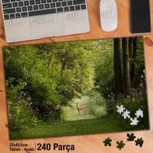 Asilmeydan Asil Hobi Orman Yolunda Ceylan - Ağaçlar -Manzara Yapboz -Ayak Destekli Çerçeveli 240 Parça Puzzle