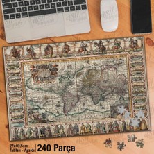 Asilmeydan Asil Hobi Eski Dünya Haritası Yapboz -Ayak Destekli Çerçeveli 240 Parça Puzzle