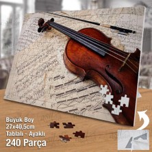 Asilmeydan Asil Hobi Keman - Nota Kağıtları - Beste - Sanat Yapboz -Ayak Destekli Çerçeveli 240 Parça Puzzle