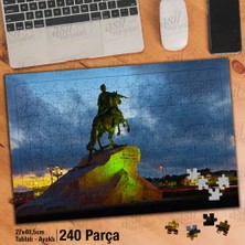 Asilmeydan Asil Hobi Saint Petersburg, Rusya'nın Atlı Heykeli Yapboz-Ayak Destekli Çerçeveli 240 Parça Puzzle