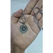 Takılingo 925 Ayar Gümüş Ayetel Kürsi ve Nazar Duası Yazılı Erkek Kolye