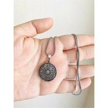 Takılingo 925 Ayar Gümüş Ayetel Kürsi ve Nazar Duası Yazılı Erkek Kolye