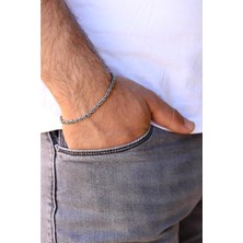 Takılingo Yuvarlak Kalıp Erkek Gümüş El Işi Bileklik Kral Zincir 2.7 mm