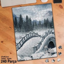 Asilmeydan Asil Hobi Kar - Kış - Köprü - Ağaç -Manzara Yapboz - Ayak Destekli Çerçeveli 240 Parça Puzzle