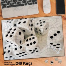 Asilmeydan Asil Hobi Beyaz Zeminde Zar Pulları - Obje Yapboz - Ayak Destekli Çerçeveli 240 Parça Puzzle