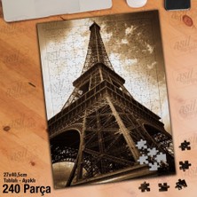 Asilmeydan Asil Hobi Eyfel Kulesi - Retro - Mimari - Paris Yapboz-Ayak Destekli Çerçeveli 240 Parça Puzzle