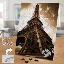 Asilmeydan Asil Hobi Eyfel Kulesi - Retro - Mimari - Paris Yapboz-Ayak Destekli Çerçeveli 240 Parça Puzzle