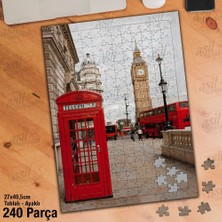 Asilmeydan Asil Hobi Londra Telefon Kulubesi ve Saat Kulesi Yapboz-Ayak Destekli Çerçeveli 240 Parça Puzzle
