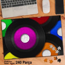Asilmeydan Asil Hobi Renkli Plaklar - Müzik - Melodi - Ses Yapboz-Ayak Destekli Çerçeveli 240 Parça Puzzle